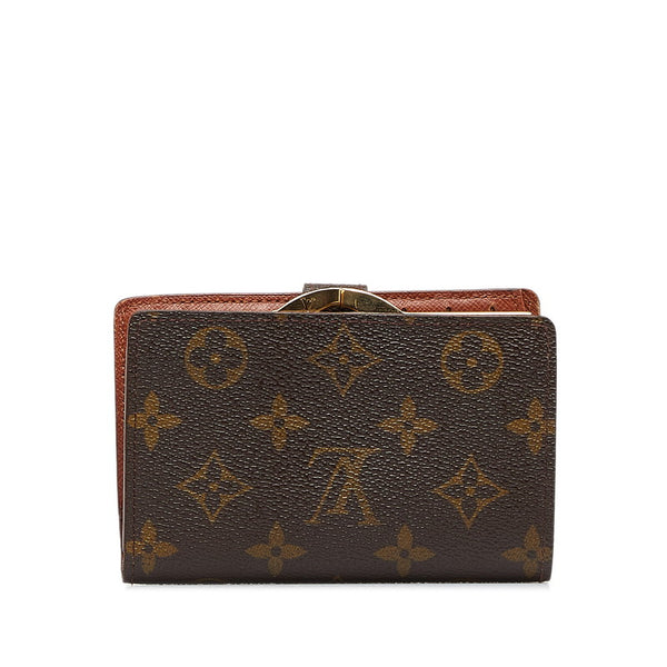 ルイ ヴィトン モノグラム ヴィエノワ 二つ折り財布 M61674 ブラウン PVC レディース LOUIS VUITTON 【中古】