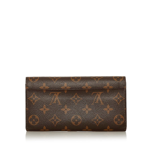 ルイ ヴィトン モノグラム ポルトフォイユ・サラ M62236 ブラウン レッド コクリコ PVC レザー 長財布 レディース LOUIS VUITTON 【中古】