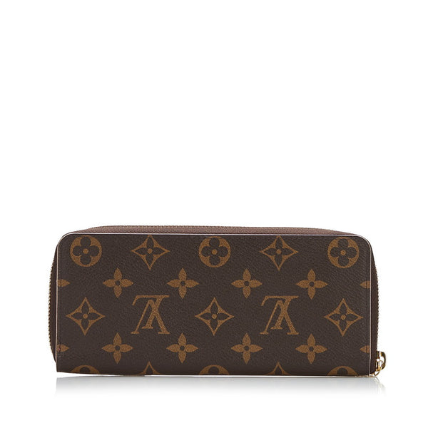 ルイ ヴィトン モノグラム ポルトフォイユ クレマンス ラウンドファスナー 長財布 M64201 ブラウンピンク PVC レディース LOUIS VUITTON 【中古】