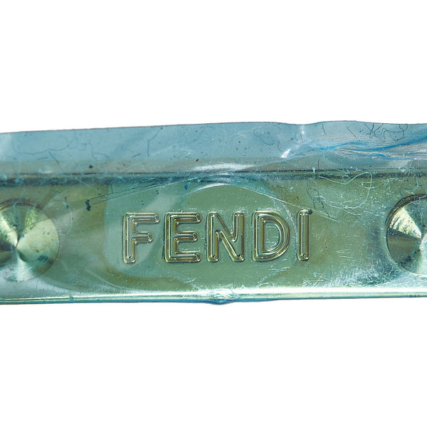 フェンディ モンスター パンキート バッグチャーム キーホルダー ベージュ ブルー レザー レディース FENDI 【中古】