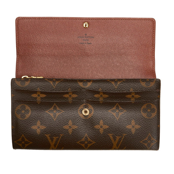 ルイ ヴィトン モノグラム ポルトフォイユ サラ 長財布 M61734 ブラウン PVC レザー レディース LOUIS VUITTON 【中古】