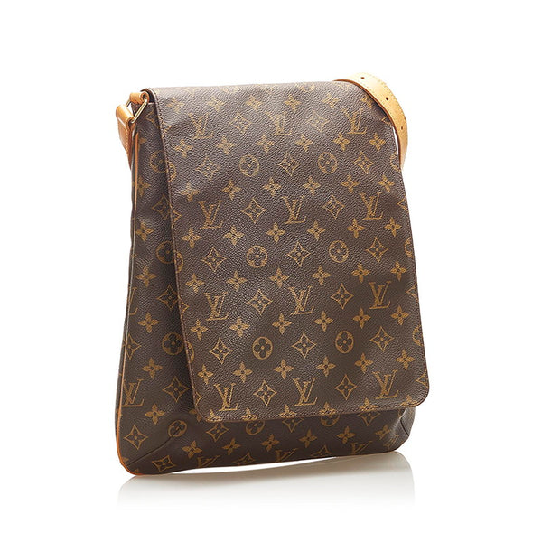 ルイ ヴィトン モノグラム ミュゼット M51256 ブラウン PVC レザー 斜め掛け ショルダーバッグ ユニセックス LOUIS VUITTON 中古