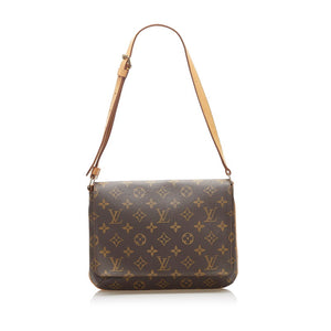 ルイ ヴィトン モノグラム ミュゼット タンゴ M51257 ブラウン PVC レザー 肩掛け ショルダーバッグ レディース LOUIS VUITTON 中古