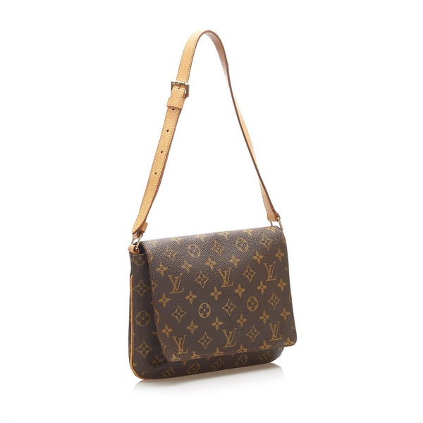 ルイ ヴィトン モノグラム ミュゼット タンゴ M51257 ブラウン PVC レザー 肩掛け ショルダーバッグ レディース LOUIS VUITTON 中古