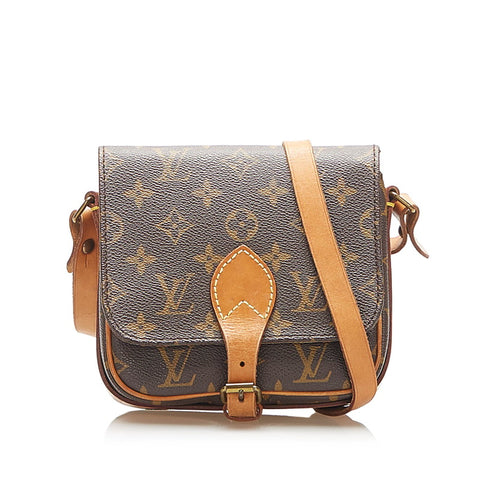 ルイ ヴィトン モノグラム ミニカルトシエール M51254 ブラウン PVC レザー ショルダーバッグ レディース LOUIS VUITTON 中古