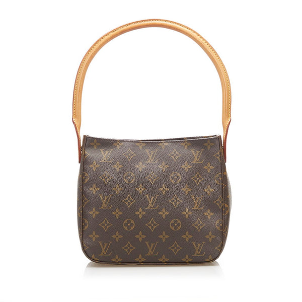 ルイ ヴィトン モノグラム ルーピング M51146 ブラウン PVC レザー ショルダーバッグ レディース LOUIS VUITTON 中古