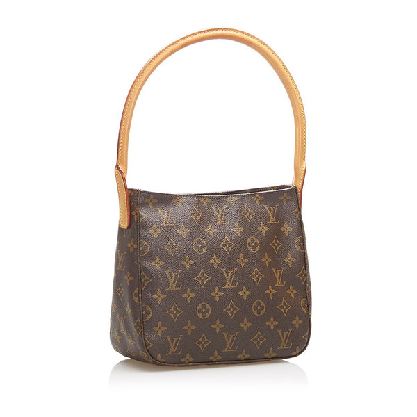 ルイ ヴィトン モノグラム ルーピング M51146 ブラウン PVC レザー ショルダーバッグ レディース LOUIS VUITTON 中古