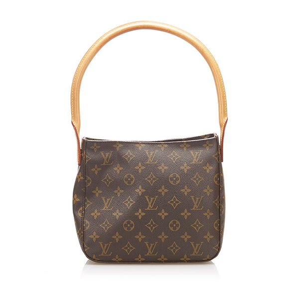 ルイ ヴィトン モノグラム ルーピング M51146 ブラウン PVC レザー ショルダーバッグ レディース LOUIS VUITTON 中古