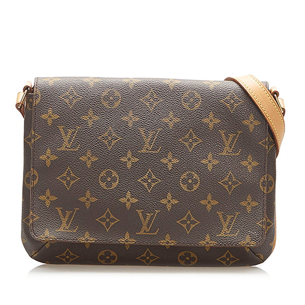 ルイ ヴィトン モノグラム ミュゼットタンゴ M51257 ブラウン PVC レザー ショルダーバッグ レディース LOUIS VUITTON 中古