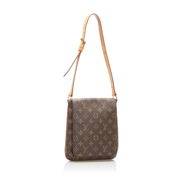 ルイ ヴィトン モノグラム ミュゼット・サルサ M51387  ブラウン PVC レザー ショルダーバッグ レディース LOUIS VUITTON 中古