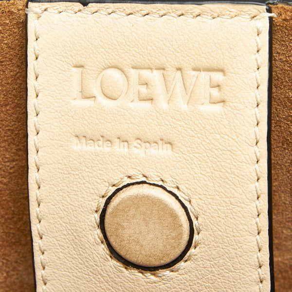 ロエベ アナグラム ベージュ レザー トートバッグ レディース LOEWE 中古