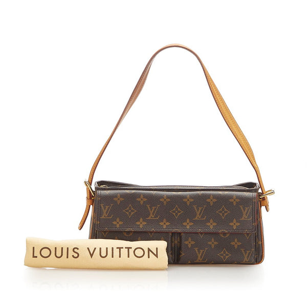 ルイ ヴィトン モノグラム ヴィバシテMM  M51164 ブラウン PVC レザー ショルダーバッグ レディース LOUIS VUITTON 中古