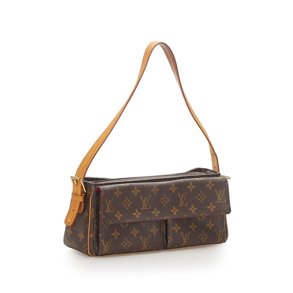 ルイ ヴィトン モノグラム ヴィバシテMM  M51164 ブラウン PVC レザー ショルダーバッグ レディース LOUIS VUITTON 中古