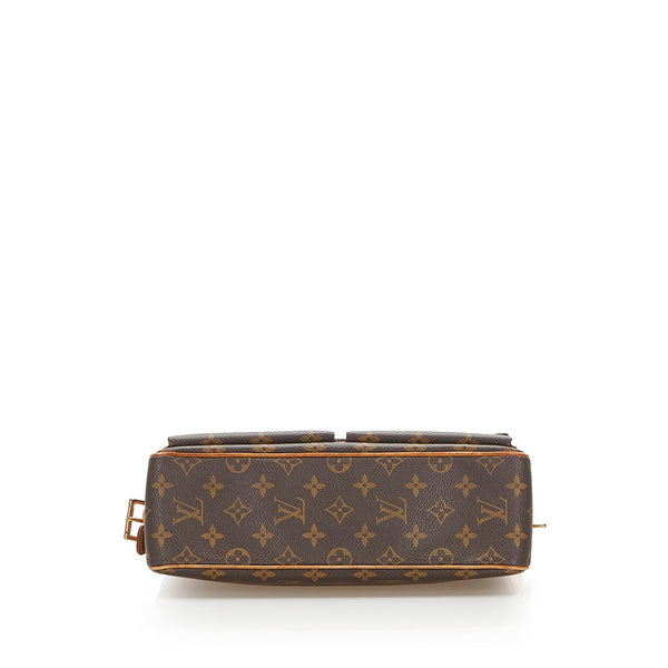 ルイ ヴィトン モノグラム ヴィバシテMM  M51164 ブラウン PVC レザー ショルダーバッグ レディース LOUIS VUITTON 中古