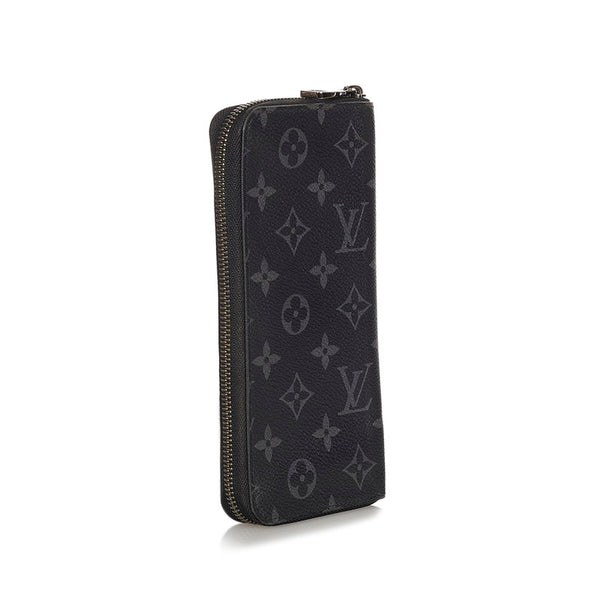 ルイ ヴィトン モノグラムエクリプス ヴェルティカル M62295 ブラック レザー PVC 長財布 メンズ LOUIS VUITTON 【中古】