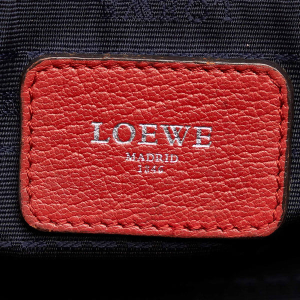 ロエベ アマソナ 28 レッド レザー ハンドバッグ レディース LOEWE 【中古】