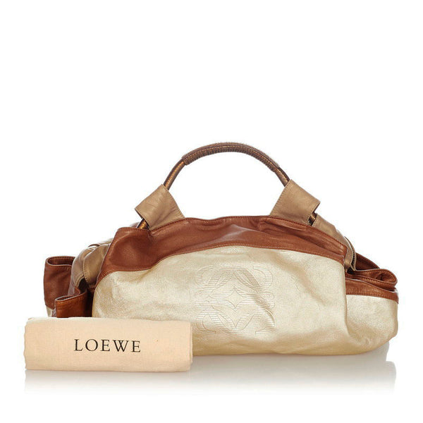 ロエベ ナッパアイレ ゴールド レザー ハンドバッグ レディース LOEWE 【中古】