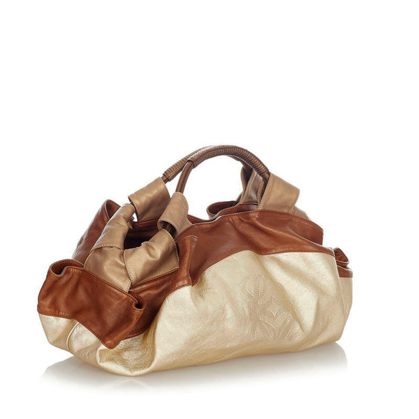 ロエベ ナッパアイレ ゴールド レザー ハンドバッグ レディース LOEWE 【中古】