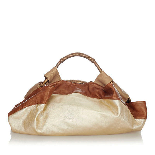 ロエベ ナッパアイレ ゴールド レザー ハンドバッグ レディース LOEWE 【中古】