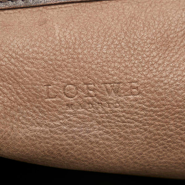 ロエベ アナグラム ダークブラウン スウェード レザー ハンドバッグ レディース LOEWE 【中古】