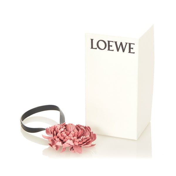 ロエベ フラワーチャーム ピンク ブラック レザー その他小物 レディース LOEWE 【中古】