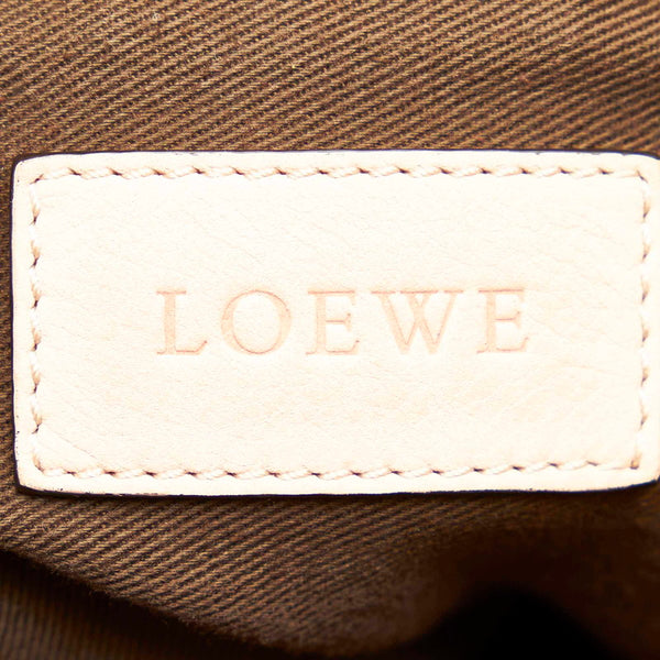 ロエベ アナグラム ベージュ ライトピンク キャンバス レザー ショルダーバッグ レディース LOEWE 【中古】