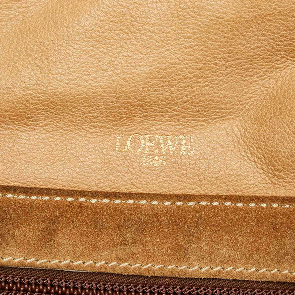 ロエベ アナグラム ブラウン スウェード 斜め掛け ショルダーバッグ レディース LOEWE 【中古】