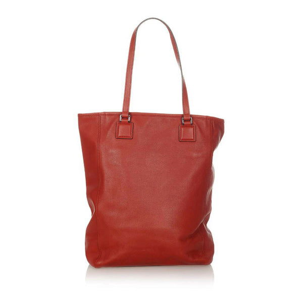 ロエベ アナグラム レッド カーフ トートバッグ レディース LOEWE 【中古】