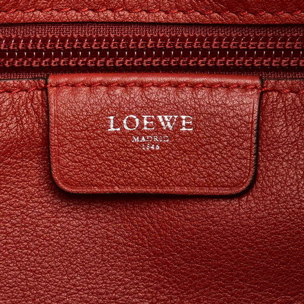 ロエベ アナグラム レッド カーフ トートバッグ レディース LOEWE 【中古】