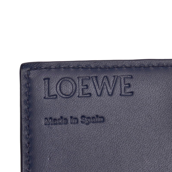 ロエベ LINEN  10188M97-0030-5110 ネイビーブルー レザー カードケース メンズ LOEWE 【中古】