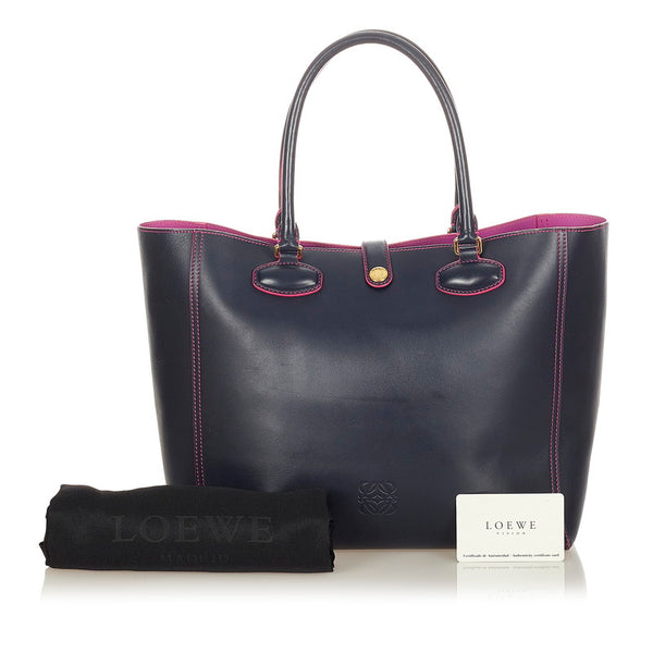 ロエベ ブラック ピンク レザー ハンドバッグ レディース LOEWE 【中古】