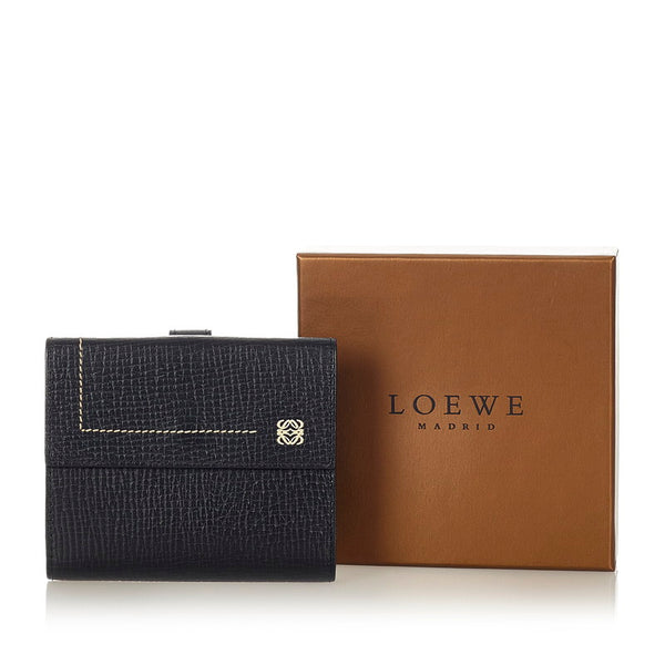 ロエベ ブラック レザー 二つ折り財布 レディース LOEWE 【中古】