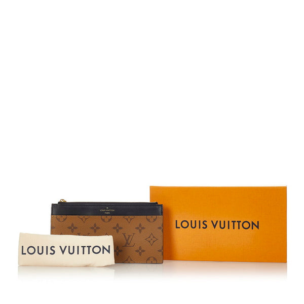 ルイ ヴィトン モノグラム リバース  スリム パース M80390 マカロン PVC レザー 長財布 レディース LOUIS VUITTON 【中古】