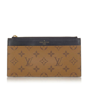 ルイ ヴィトン モノグラム リバース  スリム パース M80390 マカロン PVC レザー 長財布 レディース LOUIS VUITTON 【中古】