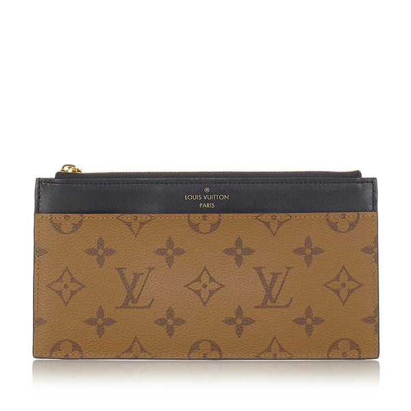 ルイ ヴィトン モノグラム リバース  スリム パース M80390 マカロン PVC レザー 長財布 レディース LOUIS VUITTON 【中古】