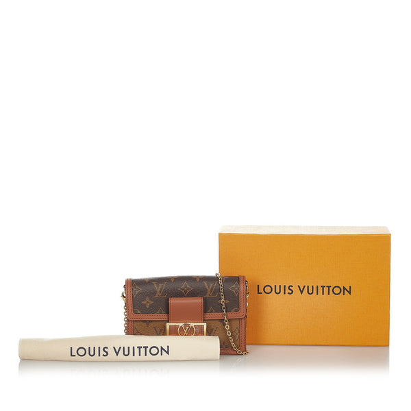 ルイ ヴィトン モノグラム ポルトフォイユ ドーフィーヌ M68746 ブラウン レザー チェーンショルダーバッグ レディース LOUIS VUITTON 【中古】