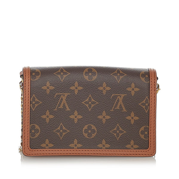 ルイ ヴィトン モノグラム ポルトフォイユ ドーフィーヌ M68746 ブラウン レザー チェーンショルダーバッグ レディース LOUIS VUITTON 【中古】