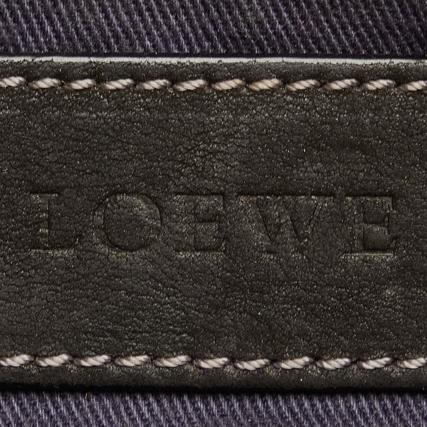 ロエベ ブラック レザー クラッチバッグ レディース LOEWE 【中古】