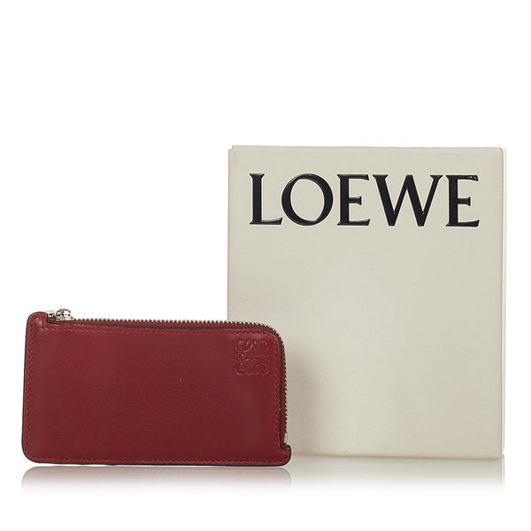 ロエベ アナグラム レッド レザー コインケース レディース LOEWE 【中古】