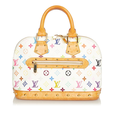 ルイ ヴィトン モノグラムマルチカラー アルマ M92647 ホワイト マルチ ブロン PVC レザー ハンドバッグ レディース LOUIS VUITTON 【中古】