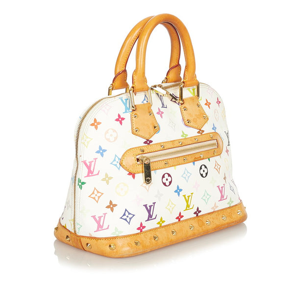 ルイ ヴィトン モノグラムマルチカラー アルマ M92647 ホワイト マルチ ブロン PVC レザー ハンドバッグ レディース LOUIS VUITTON 【中古】