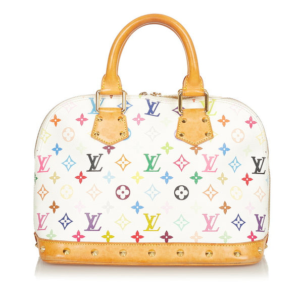 ルイ ヴィトン モノグラムマルチカラー アルマ M92647 ホワイト マルチ ブロン PVC レザー ハンドバッグ レディース LOUIS VUITTON 【中古】