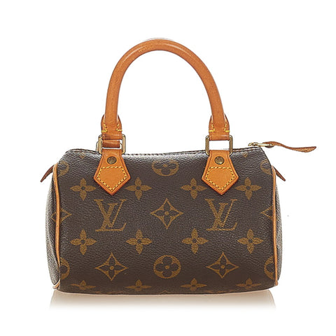 ルイ ヴィトン モノグラム ミニ スピーディ M41534 ブラウン PVC レザー 肩掛け ショルダーバッグ 2WAY レディース LOUIS VUITTON 【中古】