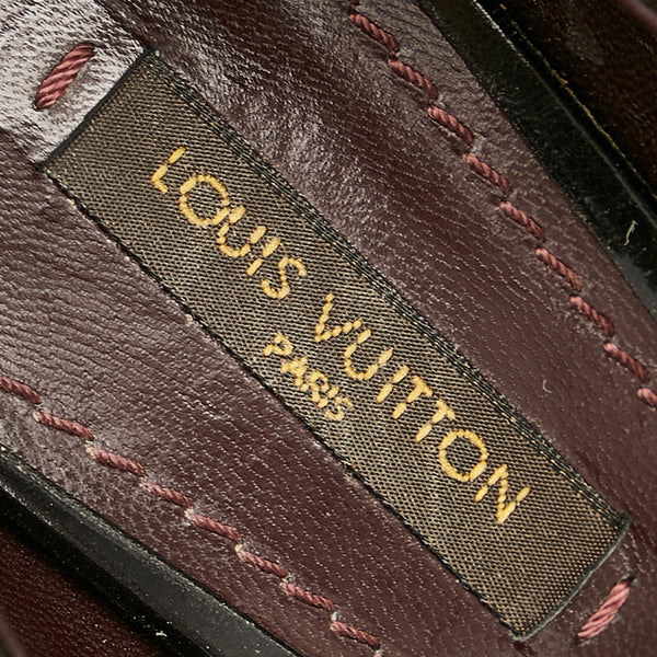 ルイ ヴィトン モノグラムヴェルニ トゥルー ブラック ボルドー パテントレザー パンプス レディース LOUIS VUITTON 【中古】