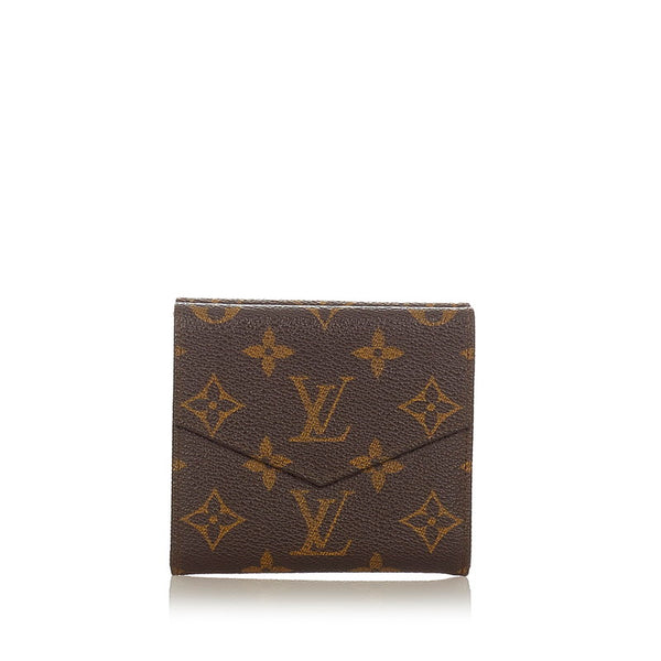 ルイ ヴィトン モノグラム ポルトモネ カルトクレディ  M61660 ブラウン PVC レザー 二つ折り財布 レディース LOUIS VUITTON 【中古】