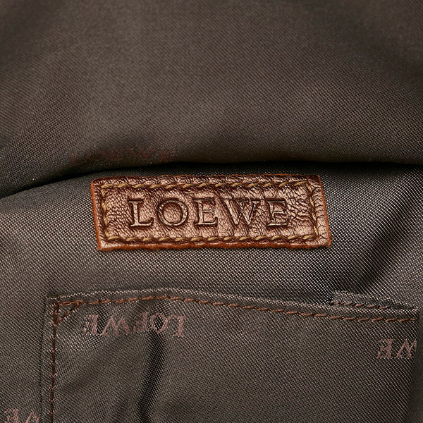 ロエベ ナッパ アイレ シャインブラウン レザー ハンドバッグ レディース LOEWE 【中古】