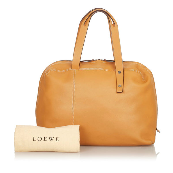 ロエベ ハンドバッグ ブラウン レザー レディース LOEWE 【中古】