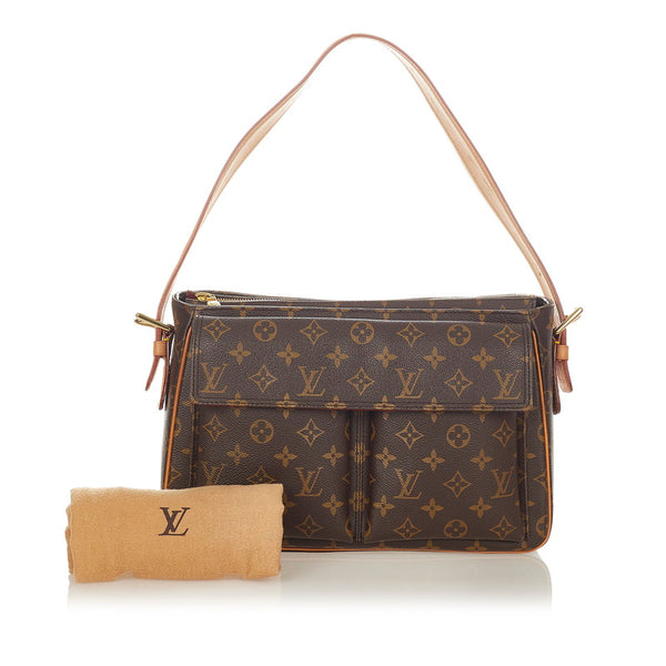 ルイ ヴィトン モノグラム ヴィバシテGM M51163 ブラウン PVC レザー ワンショルダー レディース LOUIS VUITTON 【中古】