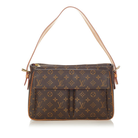 ルイ ヴィトン モノグラム ヴィバシテGM M51163 ブラウン PVC レザー ワンショルダー レディース LOUIS VUITTON 【中古】