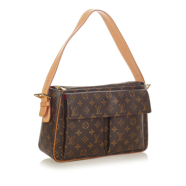 ルイ ヴィトン モノグラム ヴィバシテGM M51163 ブラウン PVC レザー ワンショルダー レディース LOUIS VUITTON 【中古】